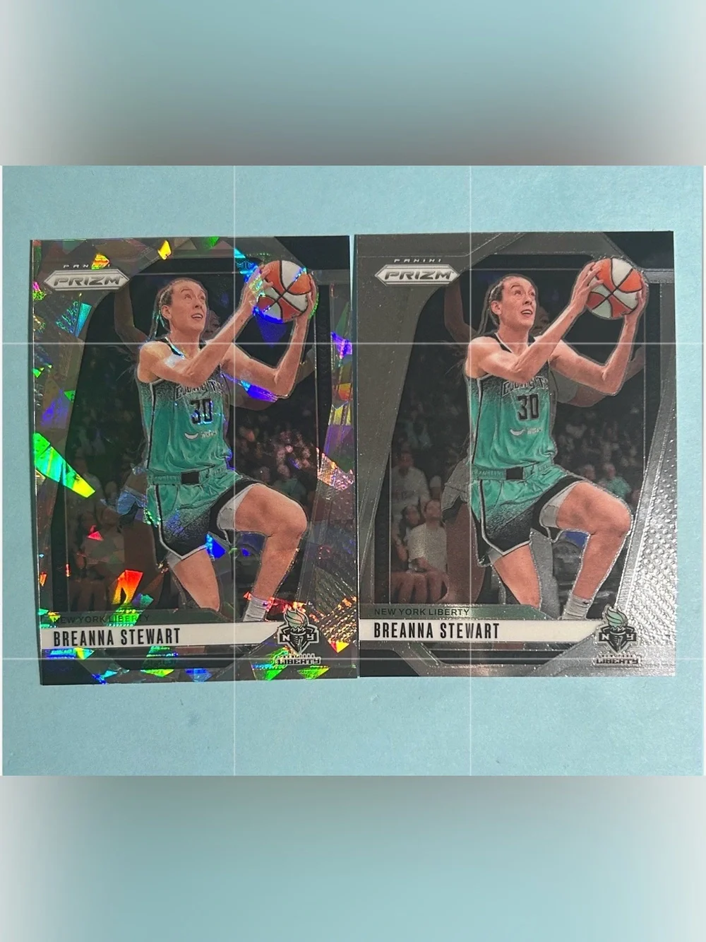 2-Breanna Stewart, New York Liberty, 2024 Panini Prizm Diamanté + Base cards#99